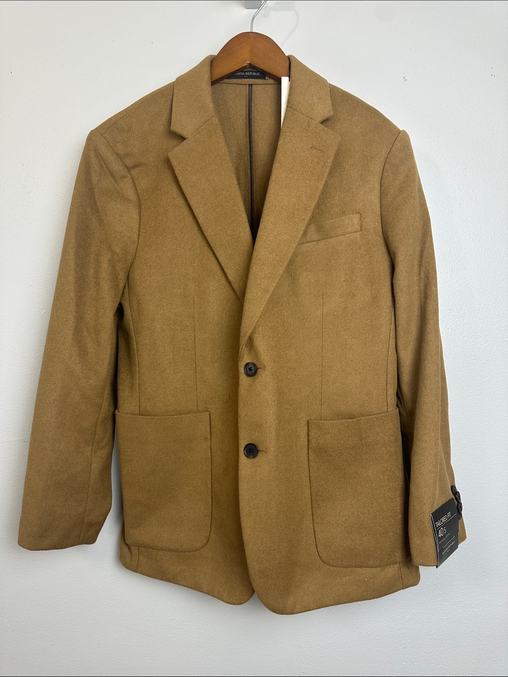 Banana Republic Tailored Fit Melton Blazer Camel Vicuna 40S NWT